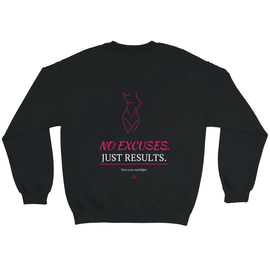 No Excuses Just Results — VYXXI sweater zwart