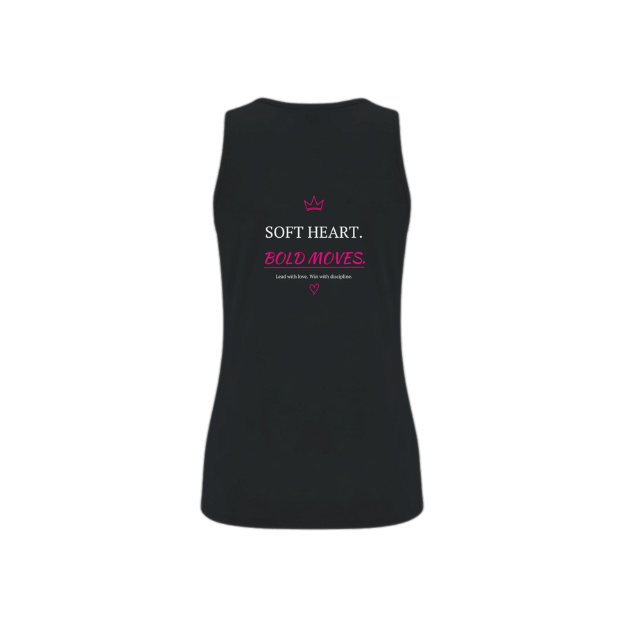 Soft Heart Bold Moves — VYXXI sporttanktop zwart