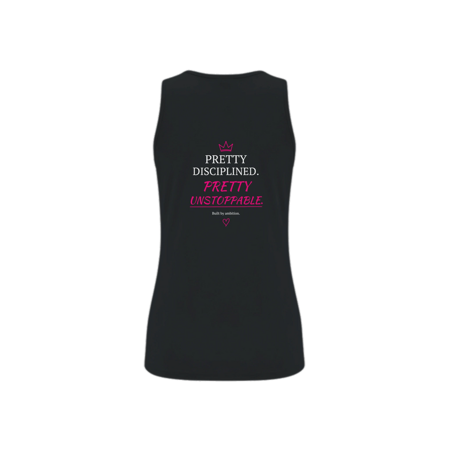 Pretty Unstoppable — VYXXI sporttanktop zwart